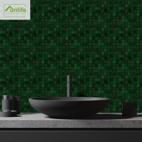 Funlife® Emerald Metallic Mosaic Tile Sticker Peel&Stick Self-Adhesive Wall sticker kitchen DIY Easy to Clean Kitchen Backsplash