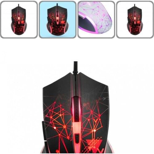 Computer Accessories Practical Cool Backlight 3200DPI Optical Mice Compact USB Mouse Widely Compatible for Office