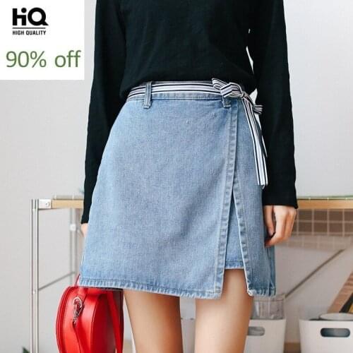Summer 2020 New Fashion Womens Denim Skirt Mini Female Skirts Streetwear Woman High Waist Skirt Harajuku Women Jeans Skirts