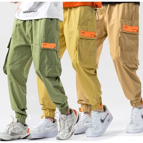 YongheJia New Arrival Mens Casual Cargo Pants Loose Straight Safari Style Spring and Summer Full Length Trouser