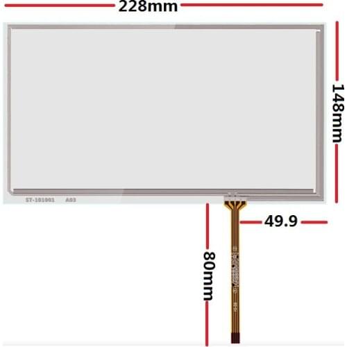 New 10.1 inch four-wire resistance screen 228*148 for IPS LCD HSD101PWW1 B101EW05 V.1 touch screen