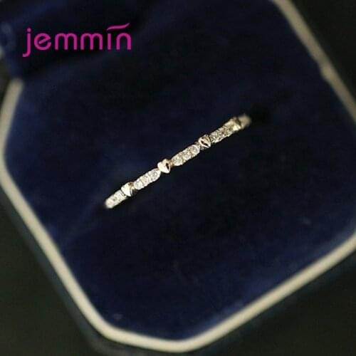 Classic 100% 925 Sterling Silver Heart Blue Cubic Zircon Wedding Engagement Rings for Women Fine Jewelry Gift Wholesale