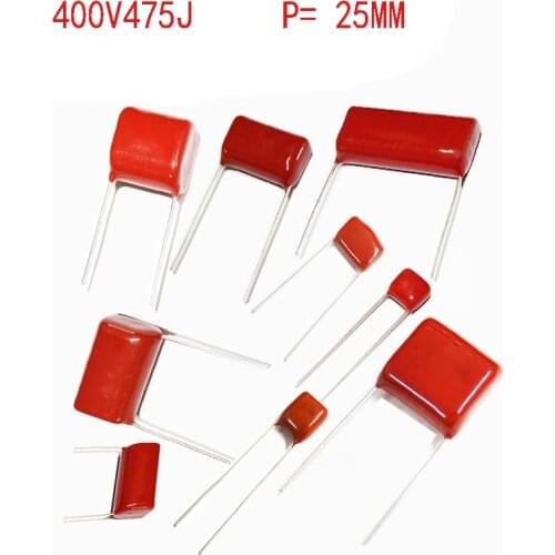 New 10PCS CBB22 400V475J 400V 475J 475J400V Pitch 25MM 400V 4.7UF CBB Polypropylene film capacitor