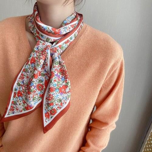 Luxury Brand Scarf Women Silk Scarf Bag Skinny Scarves Design Wrist Towel Foulard Neckerchief Headband For Ladies