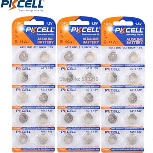 30 x LR43 1.5v Alkaline Button thermometer BatteriesAG12 301 386 L1142 LR1142 186 D301 D386 G12 Button Batteries