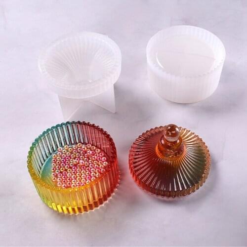 Circular stripes storage jewelry box DIY crystal Epoxy Resin Mold Silicone storage box mold Jewelry Making Tools