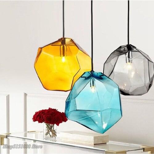 Modern Minimalist Pendant Lights Creative Colorful Glass Pendant Lamps Restaurant LED Hanging Lamp Indoor Home Lighting fixtures