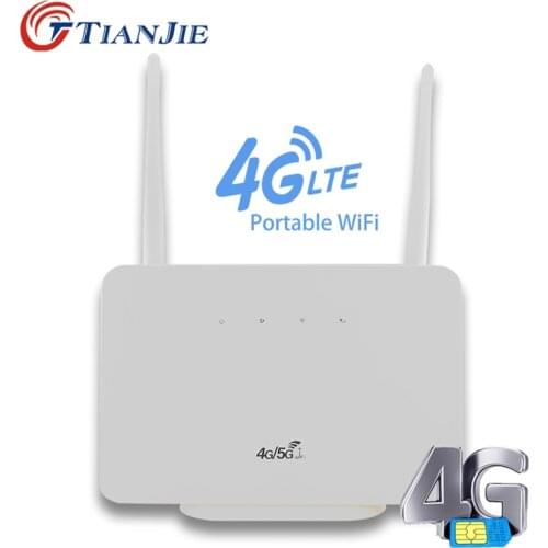 TIANJIE 4G CPE Router Unlocked/Mini/Wireless/Portable Mobile hotspot Wifi with LAN/WAN RJ45 port SIM Card gateway 300Mbps Modem