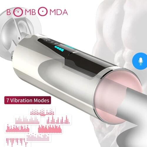 Vibrator Sex Toys For Men Masturbator Cup Telescopic Smart interactive Voice 7 Modes Vagina Cup G Spot Stimulate USB Rechargable