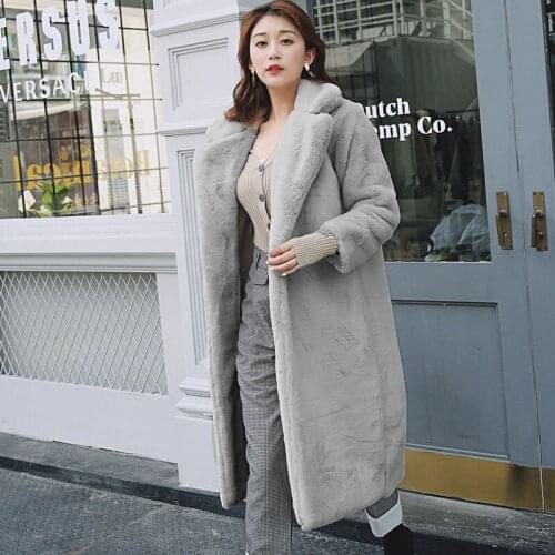 Winter Warm High quality Imitation mink fur Womens Fur Coat 2021 New Faux rex rabbit Temperament Fur Womens Fur jacket JK208