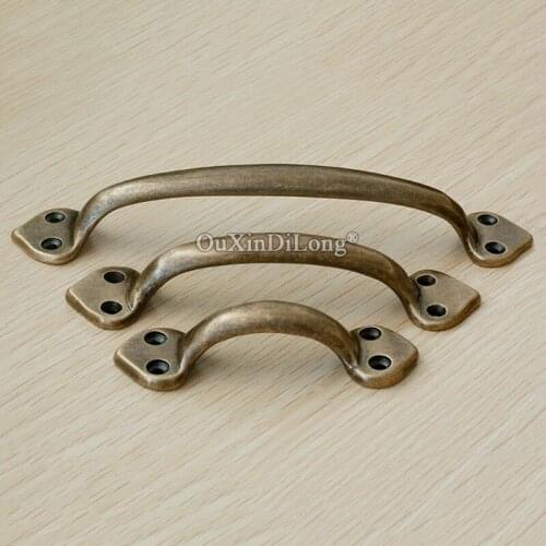 10PCS Retro Vintage Antique Brass Cabinet Pulls Handles Cupboard Wardrobe Drawer Cabinet Door Handles Furniture Hardware