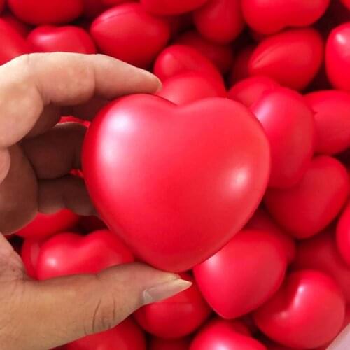 12PCS Squeeze Ball Peach Heart Ball PU Soft Hand Toys Foam Stress Balls For Kids Decompression Squeeze Squishy Toy For Adult