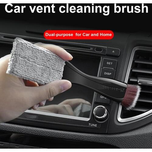 2 In 1 Car Air Conditioner Brush Dust Removal Cleaner Multi-purpose Dust Brush Car Decoration Tool