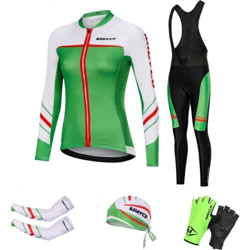 2020 Pro Women Team Cycling Jersey Sport Suit Bike maillot ropa ciclismo Bicycle MTB Cycling Bib Shorts set Clothing Arm Sleeves