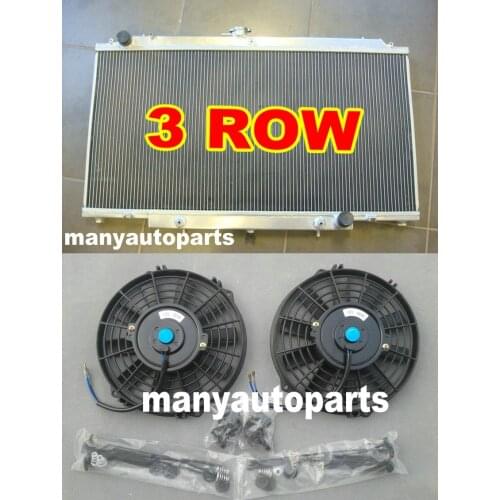3 Row High Performance Aluminum Radiator + 2*Fan For Nissan GU PATROL Y61 PETROL Automatic 1997