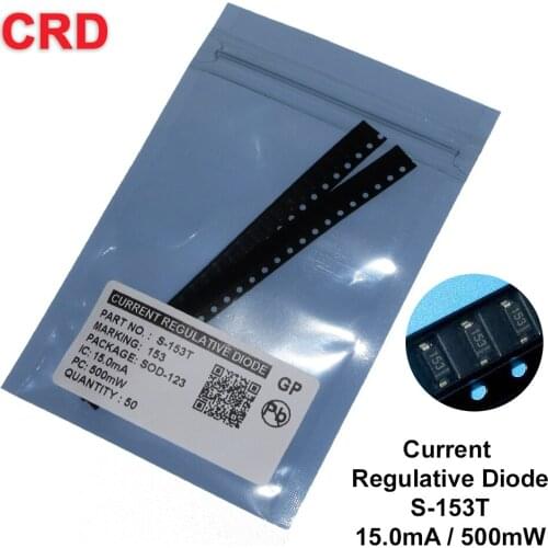 50PCS/LOT CRD Diode kit S-153T 15mA SMD SOD-123 CURRENT REGULATIVE DIODES NEW Free shipping It can be used in LDE lamps