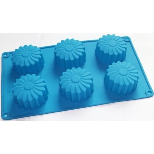 6-daisy Fancy Silicone Chocolate Jelly Muffin Soap Candle Mold Mould Homemade Dia.2.54inch Height:1 Inch / Cavity