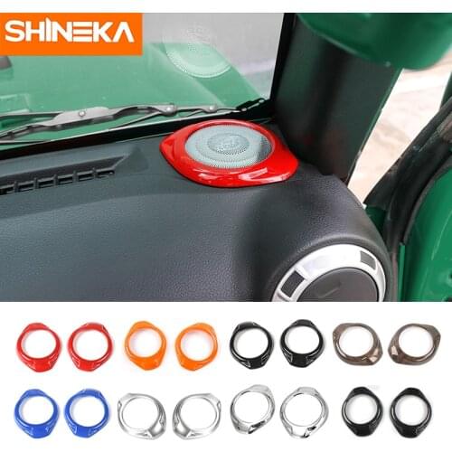 SHINEKA Car Interior A Pillar Speaker Decorative Cover Frame Trim Sticker Accessories for Jeep Wrangler 2015 2016