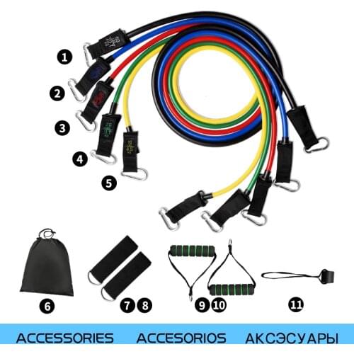 Fitness Resistance Tube Band Stretch Rubber band Pull Rope Exercise Training Expander Door Anchor Handle Ankle Strap Accessories