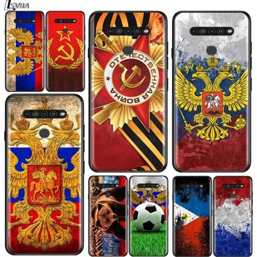 Russian flag for LG G8 G8S G8X V30 V35 V40 V50 V60 ThinQ Q60 K40 K50 K51 K61 K71 K92 K62 Soft Black Phone Case