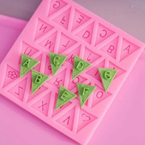 Letter Flag Lace Silicone Mold Fondant Mold For Cake Decorating Cake Sugar Craft Moulds Tools