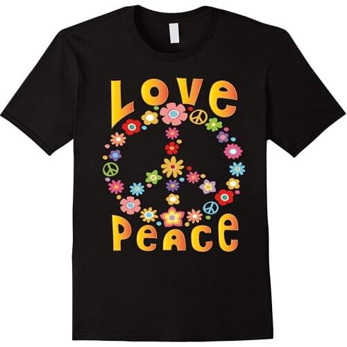 Love Peace Freedom T-Shirt 60s 70s Summer Cotton Short Sleeve O-Neck Mens T Shirt New S-3XL