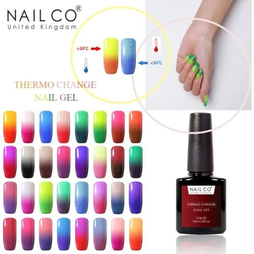 NAILCO 10ML Thermal Temperature Color Changing Art Gel Nail Polish Absorb Shine Soak Off Gel LED UV Gellak Hybrid Lacquer