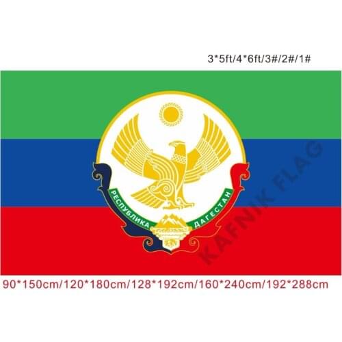 KAFNIK,free shipping 90x150cm/128*192cm/160*240cm/192*288cm big flags Dagestan Russia Flag for Indoor Outdoor Decorative