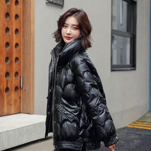 Mulher Jaqueta Ladies Fashion Winter Cotton-padded Womens Short Student Korean Bread Clothing Loose Stand-up Collar Casual