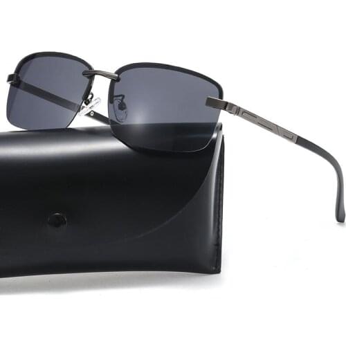 2020 Rimless Polarized Sunglasses Men Vintage Driving Sun Glasses for Men Retro Fishing Sunglass Shades Male UV400 Oculos De Sol