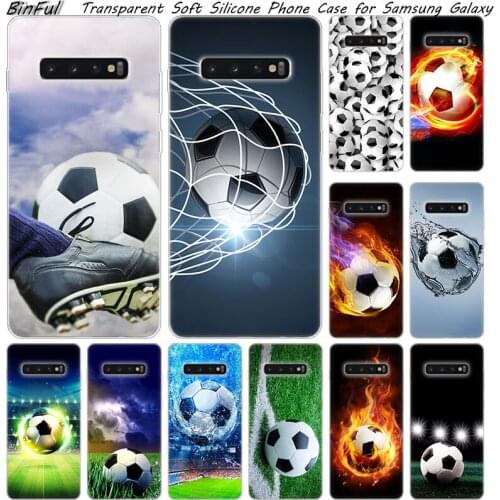 Football Soccer Ball Soft Silicone Case For Samsung Galaxy S10 S9 S8 Plus S7 Edge A6 A8 Plus A7 A9 2018 A5 2017 Fashion Cover