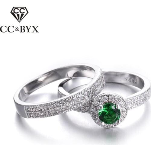 Cincin Wanita filled ring sets Party jewelry charms Stackable double rings for women Bague Bijouterie anel accessories CC090