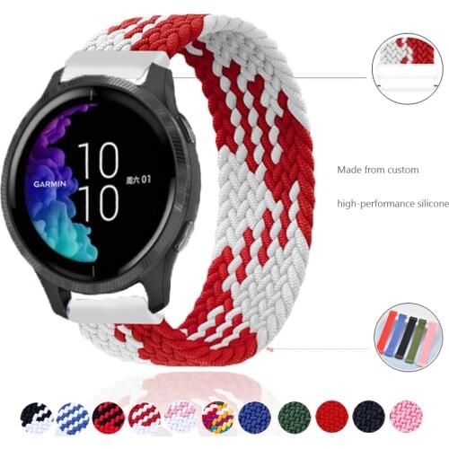 Nylon Strap for Garmin Venu SQ vivoactive 3 4 Watch Band Braided Wristbelts for garmin Forerunner 245 645 Venu Elastic Bracelets