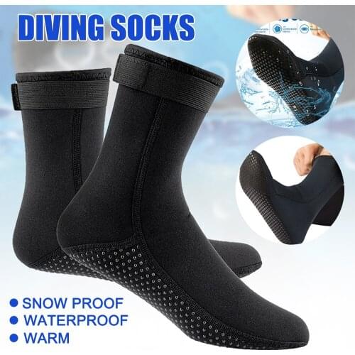 1Pair 3MM Warm Diving Socks Waterproof Beach Water Sport Socks Anti-Slip For Winter Outdoor Swimming SockSnorkling Surfing