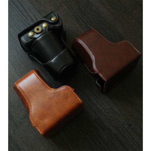 New Pu Leather Camera case for Canon EOS M6 EOSM6 EOSM 6 Camera bag Pouch Cover with strap