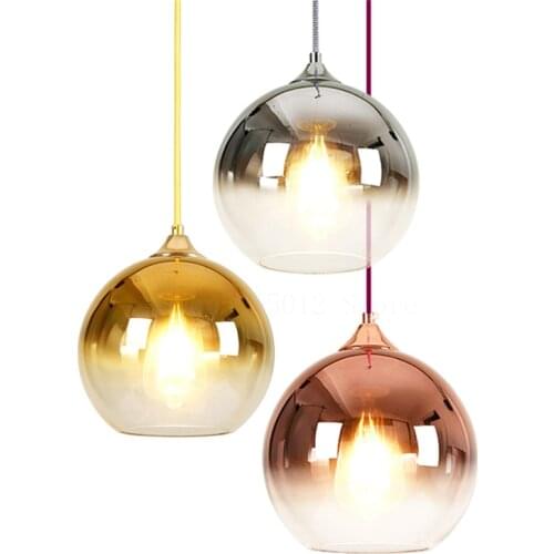 20 25 30CM Modern Glass Ball Pendants Lamp Living Room Decoration Hanging Pendant Lights Kitchen Ceiling Chandelier Lighting
