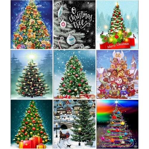 Full Square Drill Diamond Painting Christmas Tree Cross Stitch Sale Diamond Embroidery Landscape Mosaic Handmade Gift Wall Art