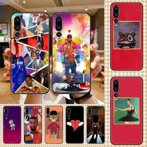 Rapper Kanye West Designer Phone case For Huawei P Mate P10 P20 P30 P40 10 20 Smart Z Pro Lite 2019 black trend funda silicone