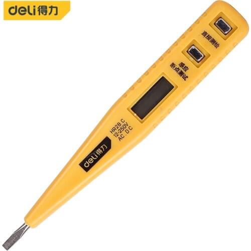 Deli DL8003 Test Pencil Measuring Range 12-250V Electrician Tools Slotted Screwdriver Test Tools Lnduction Test