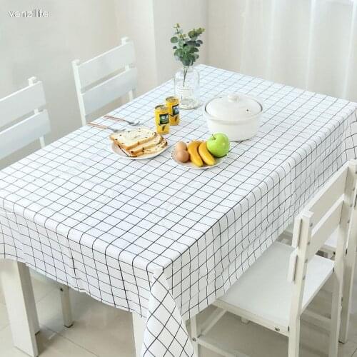 Vanzlife Nordic table protection against hot water oil disposable plastic tablecloth grid cloth PVC table cloth cover table mat