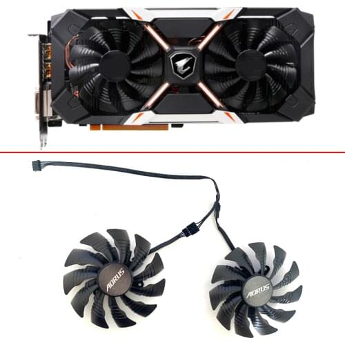 2pcs 95mm For GIGAYTE AORUS GeForce GTX 1060 Xtreme GTX 1080 Ti GTX 1080Ti RTX2060 Xtreme Edition Video Card Fan T129215BU 4PIN