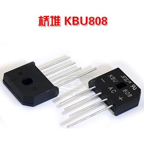 New KBU808 Rectifier Bridge Full Current 8A Voltage 800V Inline Four Pins