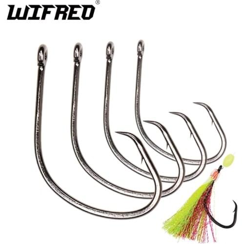 Wifreo 25pcs Sabiki Saltwater Fishing Rig Circle Fishhooks #4 #6 #8 Black Nickel Chemically Sharpened High Carbon Steel Fly Hook