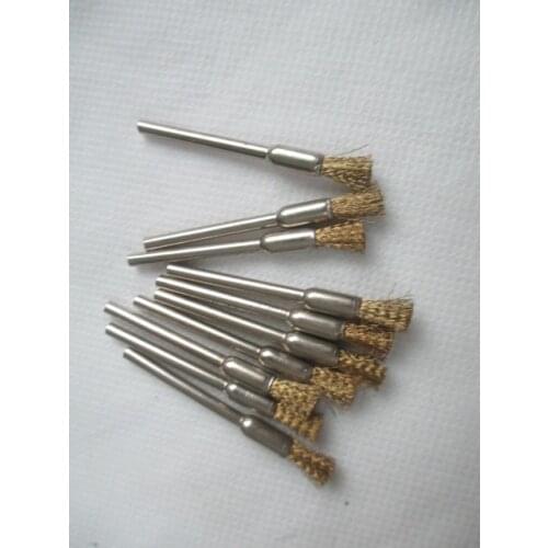 10pcs 3*6mm brass wire brush for derusting polishing wheel grinding head Wheel Dremel Accessories for Rotary Tools
