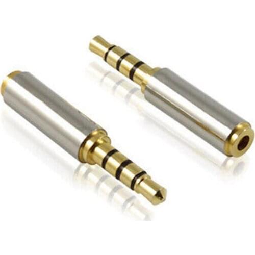 2Pcs Gold 3.5mm to 2.5mm / 2.5 mm to 3.5 mm Female Audio Stereo Adapter Plug Converter Headphone Jack For Nokia Earphone Adapter