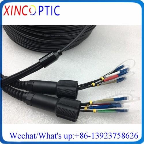 250M 8F,SM,9/125,G657A,8Fibers PDLC/SC/FC/ST LSZH/TPU 8C 250Mts Armored Fiber Optic Patch Cord PDLCUPC 8Cores Black Cable Jumper