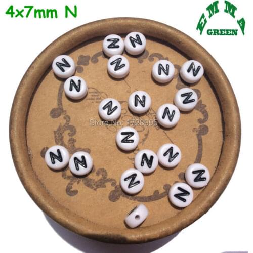 Letter Beads Tiny Beads with Letter A-Z Separate Letter Beads 4*7mm 3600pcs Acrylic Alphabet Letter Beads Flat Round Beads