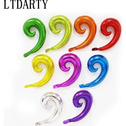50pcs Rainbow Candy Colors Spiral Wave Curve Foil Balloons Family Birthday Wedding Party Wall Decoration child Inflatable Toys