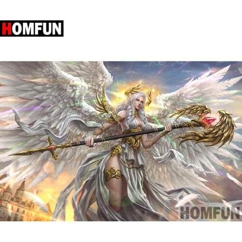 HOMFUN 5D DIY Diamond Painting Full Square/Round Drill "Angel warrior" Embroidery Cross Stitch gift Home Decor Gift A09327