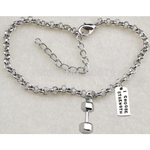 Big dumbbell and I choose strength bracelet